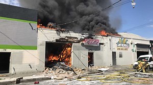 Downtown Los Angeles explosion, 'heavy fire' leaves at least 3 injured, LAFD says