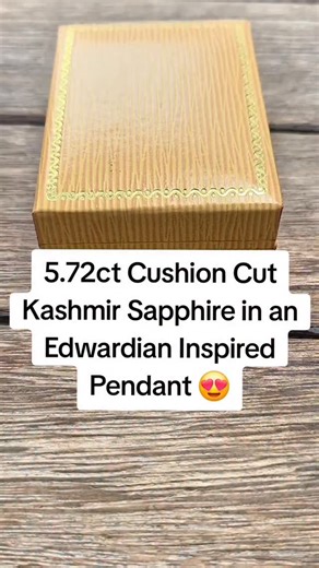 This Edwardian inspired necklace features a 5.72ct cushion cut Kashmir sapphire set in platinum with 26 old mine cut diamond accents (0.87ctw) – sku: 230-02934 . . . . . . . #kashmirsapphire #edwardiannecklace #vintageinspired | Levy's Fine Jewelry