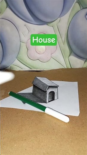 3d house drawing #3d #house #shortvideo #viralvideo #youtubeshorts #3ddrawing