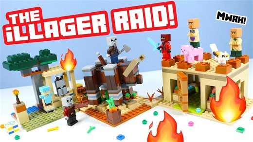 Lego Minecraft The Illager Raid Village Set Speed Build 2020