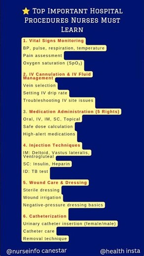 ⭐ Top Important Hospital Procedures Nurses Must Learn