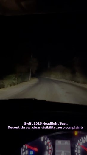 Testing the headlight throw of the new #Swift 2025 on the Delhi–Mumbai Expressway and Mukundra road