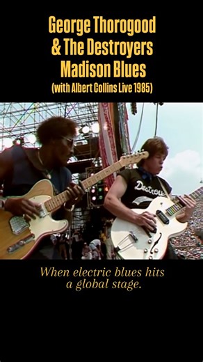 Did You Know? “Madison Blues” was written by Elmore James and became a key part of George Thorogood’s live repertoire, reflecting his deep connection to traditional electric blues. Thorogood built his sound by reworking classic blues songs with a louder, more aggressive rock approach. At Live Aid in 1985, one of the largest global live music events ever staged, Thorogood was joined on stage by Albert Collins, one of the most respected blues guitarists of his generation. The performance brought r