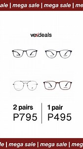 Don’t miss the opportunity to upgrade your eyewear collection with Vision Express’ premium brands. Until October 31, Get 1 Pair of Eyewear for ₱495 or 2 Pairs for Only ₱795 at the Vision Express Mega Sale! Book your FREE eye exam today; available at all Vision Express stores nationwide: https://visionexpress.ph/products/book-eye-exam #HomeOfDesignerEyewear #GoldStandardInVisionCare #ClearlyHereForYou #VisionExpressPH | Vision Express Philippines