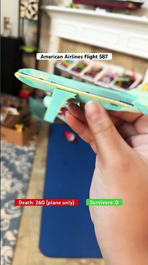 Paper American Airlines flight 587 crash animation