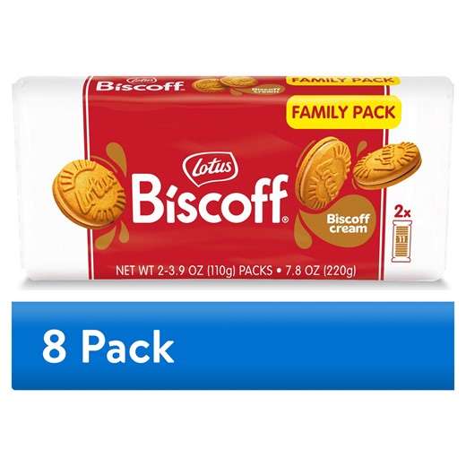 (8 pack) Biscoff Sandwich Cookies, Cookie Butter Creme, 2 Fresh Packs (11 cookies per pack)