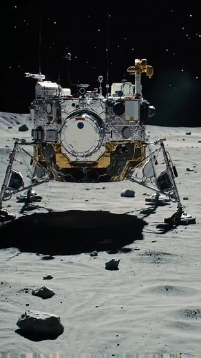 Touchdown Lunar Lander Arrives on the Moon's Dusty Surface | Space Verse