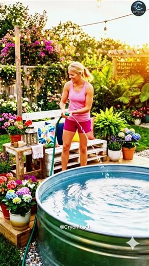 This farmhouse stock tank pool turned the backyard into a summer dream 🌿💦✨