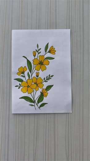 Yellow Flower border design/6 easy border design/Border design/Project/Priyanka Gunwal #shorts