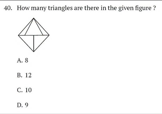 MBT CSAT | 𝐑𝐄𝐀𝐒𝐎𝐍𝐈𝐍𝐆 𝐏𝐑𝐀𝐂𝐓𝐈𝐂𝐄 𝐐𝐔𝐄𝐒𝐓𝐈𝐎𝐍 How many triangles are there in the given figure ? #𝐔𝐏𝐒𝐂 #𝐔𝐏𝐒𝐂𝐏𝐫𝐞𝐥𝐢𝐦𝐬𝟐𝟎𝟐𝟔 #𝐂𝐀𝐏𝐅 #𝐍𝐃𝐀 #𝐂𝐒𝐀𝐓 | Instagram