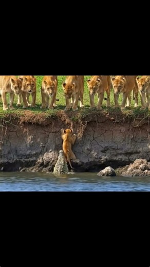 Did a Crocodile Really Save a Lion Cub See the Shocking Footage! #short