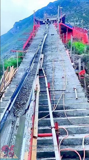 Efficient Concrete Delivery with Slide Chute #tools #shorts #viral #creative #video