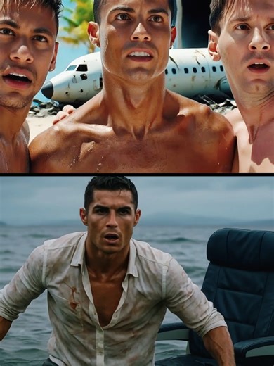 Ronaldo, Messi & Neymar Stranded on a Deserted Island After Plane Crash #messi #ronaldo #naymar #cr7