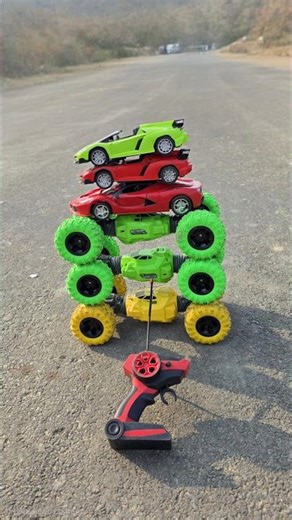 Tower Challenge Remote Control Three Moka Car & Three Lambo Car 😱