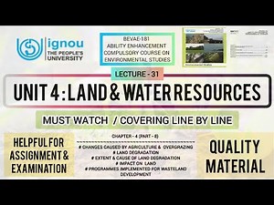 L31 : BEVAE-181 | CHAPTER-4 | LAND AND WATER RESOURCES IGNOU | PART-8