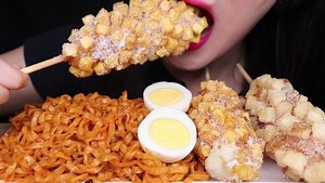 Jane ASMR 제인 on Instagram: "Spicy noodles, cheesy corn dogs . Full video on YouTube . #noodle #noodles #corndog #corndogs #cheese #cheesy #mozzarella #hotdog #spicy #samyang #korean #koreanfood #tasty #food #foodie #yum #yummy #먹스타그램 #먹스타 #맛스타그램 #푸드스타그램 #먹방 #핫도그 #맛있다"