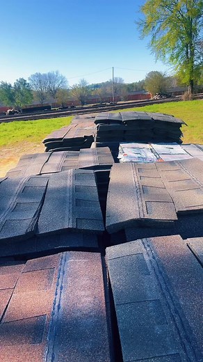 Asphalt Shingles Collection on Flatbed Trailer