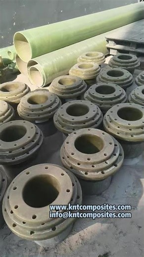 Fiberglass flanges produced by fiberglass workers.
