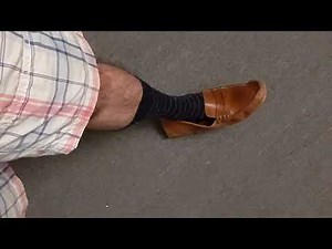 Man used loafer shoeplay gold toe sock