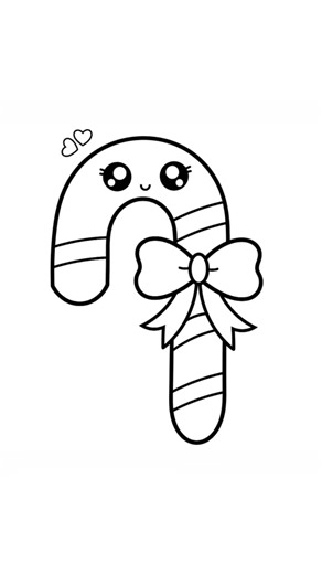 Draw a cute Candy Cane Man Easy | Step-by-Step Draw Candy Cane #drawingtutorial #shorts #viralvideo