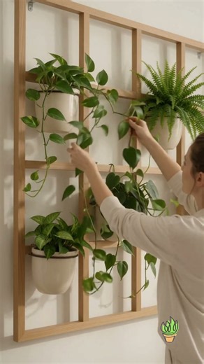 How to Build a Living Wall Trellis Feature Above Your Sofa 🪵🪴💡