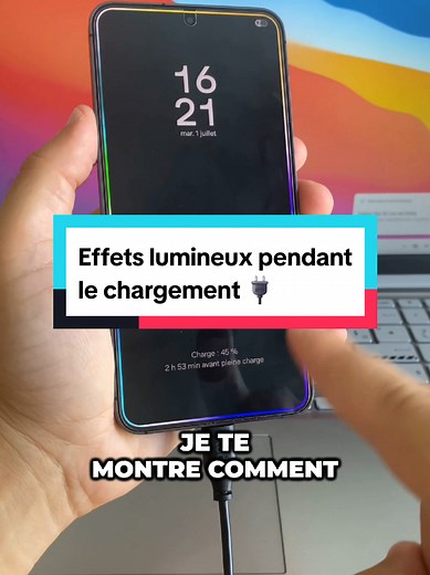Effets lumineux sur Samsung pendant le chargement