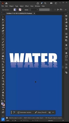 Amazing Water Reflection Text Effect in Adobe Illustrator 🔥