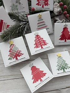 Set of 9 Mini Note Cards ~ Tiny Christmas Trees ~ 3x3 Cards Plus Envelopes ~ Thank You ~ Gift Tags - Blank Stationery ~ Gift Enclosure - Etsy