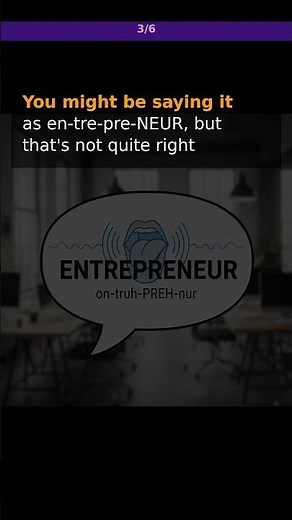Say ENTREPRENEUR Like a Native