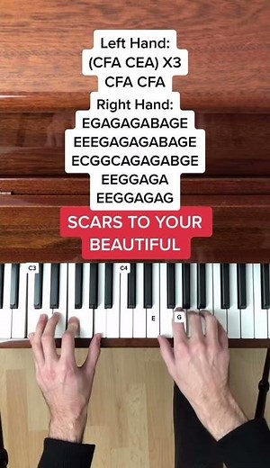 Alessia Cara - Scars To Your Beautiful (EASY Piano Tutorial with Letter Notes) #Shorts