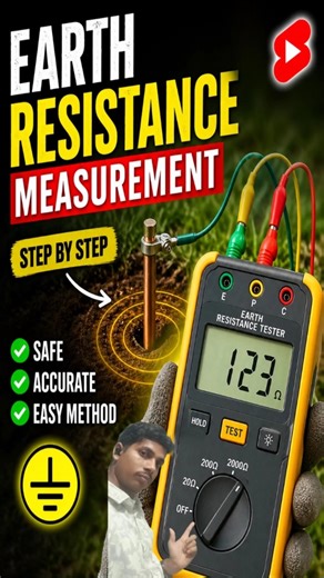Earth resistance measurement step by step description #electrical #youtubeshorts #EarthRM