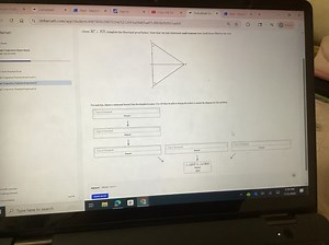 Given \overline{AC} \perp \overline{BD}, complete the flowchart... | Filo