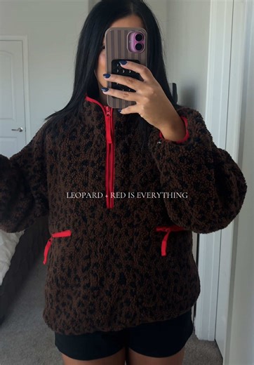 Leopard and Red Fleece Pullover Jacket Review