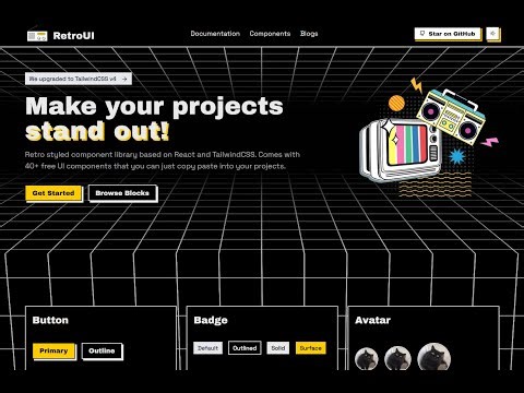 Retro UI: Neobrutalist-style UI Component Library for Next.js