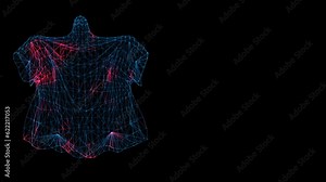 3D Ghost with copy space on black bg. Spooky ghost. Poltergeist. Halloween day October. A fabulous fantasy concept. For title, text, presentation. 3d animation 60 FPS