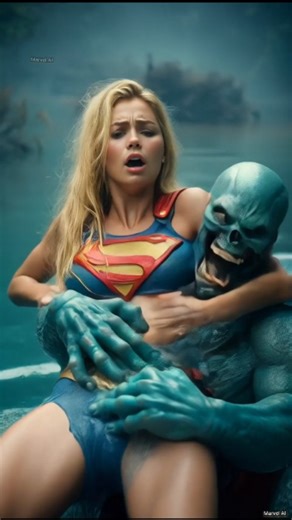 Marvel AI Cinematic on Instagram: "The terrifying water monster attacked and defeated Supergirl 🥵🤩 #supergirl #aivideo #aiart #shorts #reels"
