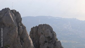 Panorama of the Crimean southern coast from the top of the mountains