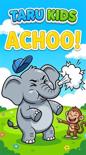 The Sneezing Elephant 🐘 BIG Sneeze! 🐘😂 Funny Kids Song""ACHOO! Silly Elephant Sneeze Song for Kids"