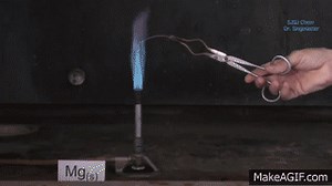 Magnesium ribbon is burned in air on Make a GIF