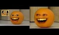 Mix of 2 videos from youtube : The Annoying Orange (Hey Apple) Original vs 4K Remaster