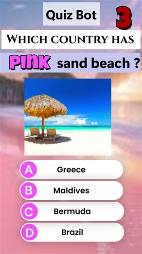 Pink Sand !! Guess The Country Name #quiztime #generalknowledge #braingames #mindbendingquiz