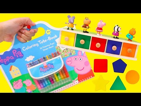Peppa Pig Coloring and Shape Sorting Activities for Kids