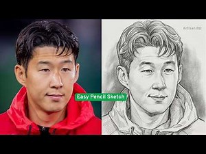 Heung-min Son Pencil Sketch ⚽🔥 | Realistic Football Step by Step Drawing Tutorial