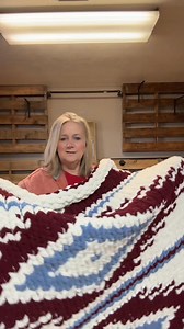Aztec chunky blanket made for a bride to be incorporating her colors 62 x 62 #beauty #farmhousestyling #horselife #handmade #western #weddinginspiration #blankets #chunkyknit | JusCause