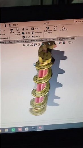 Archimedes Screw 3D Modeling in SolidWorks | Helical Screw Conveyor CAD #SolidWorks #ArchimedesScrew