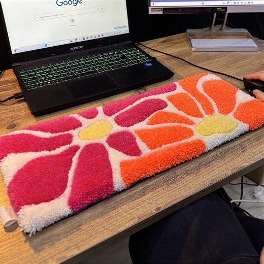Colorful Floral Keyboard Rug, Wrist Rest Desk Pad, New Job Gift for Coworker - Etsy