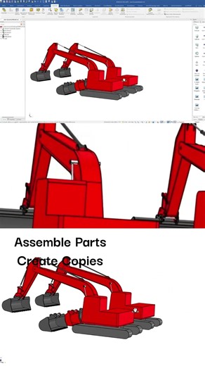 Excavator Assembly #ironcad #cad #3dprinting #quicktips #shorts #excavator #excavators #3dprinting