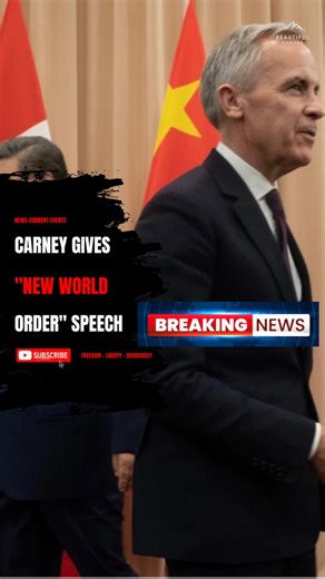 BREAKING - Mark Carney gives a "New World Order" speech on his first day of meetings in China, specifically saying the new partnership with Canada and China helps to set up the "New World Order." #Godkeepourland #Canada #Freedom #China | Adam Votary