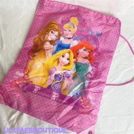 15x12" Disney Princess Draw String Pink Bag - Etsy