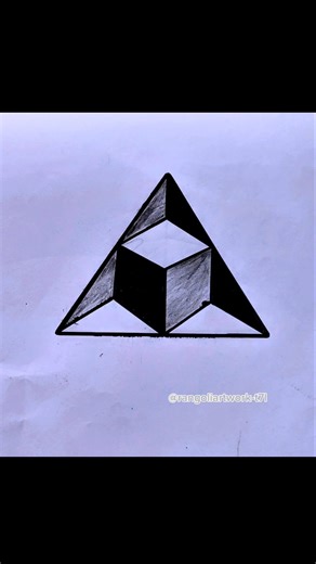 3D illusion Geometry Drawing /3D Triangle Art #shortviral #ytshorts #youtubefeed #3d #drawing #art..